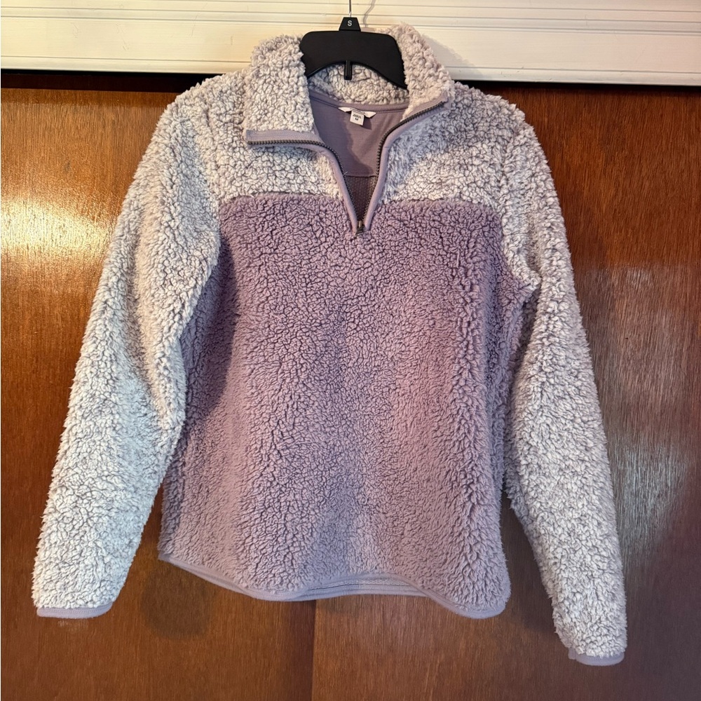 Sonoma Women's Cozy Sherpa Jacket - Purple and Grey
